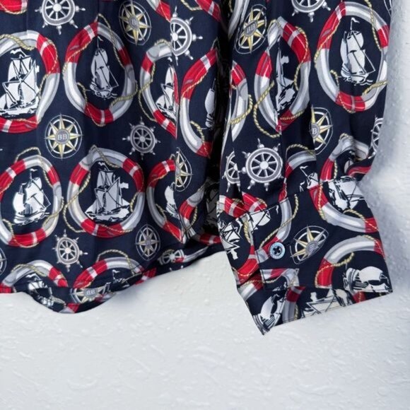 Brooks Brothers silk nautical ship neck tie long sleeve blouse 10 - Picture 7 of 9